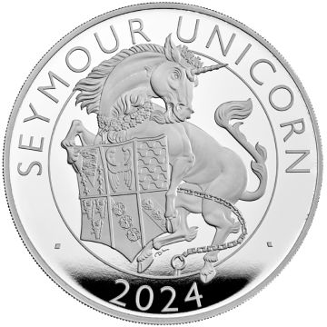 2024 156.45g Great Britain Silver 2024 5oz  Great Britain Silver Seymour Unicorn PP