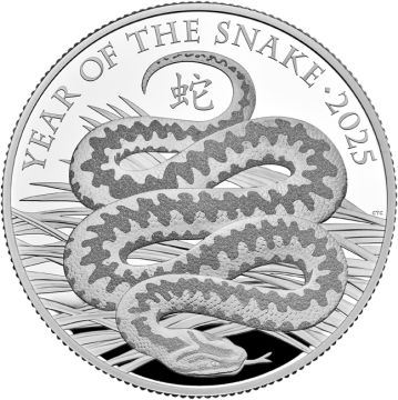 2025 156.14g Great Britain Silver 2025 5oz Great Britain Silver Lunar Snake PP