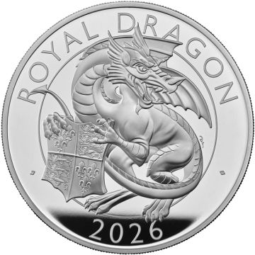 2026 156.14g Great Britain Silver Tudor Dragon PP