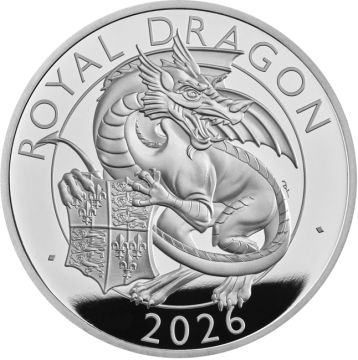 2026 1 oz Great Britain Silver Tudor Dragon PP
