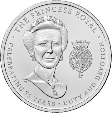 2025 Great Britain Copper-Nickel 2025 28.28gm UK £5 Brilliant The 75th Birthday of HRH The Princess Royal Coin BU