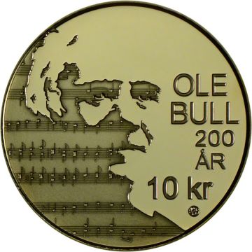 2010 Norway Copper-Nickel 2010 6.90gm  Norway Copper-Nickel Ole Bull PP PP
