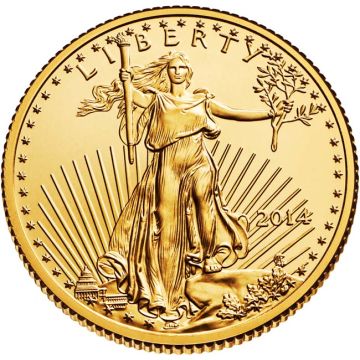 1/4 oz USA Gold 2014 1/4 oz  US Eagle Gold Coin 22mm customary in banking