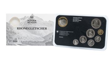 2024 Switzerland Copper-Nickel 2024 Switzerland Copper-Nickel Rhine glacier coin set PN PN