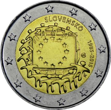 2015 Slovakia Copper-Nickel 2015 Slovakia Copper-Nickel 30 years of European flag UNC UNC