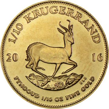 1/10 oz South Africa Gold 1/10oz South Africa  Gold Krugerrand (Random Year) customary in banking