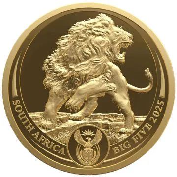 2025 1/4 oz South Africa Gold Big Five III - Lion PP