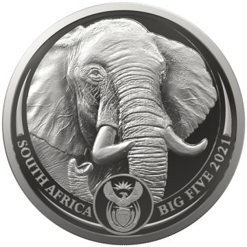 2023 155.35g South Africa Silver 2023  5oz South Africa Silver Big Five II - Elephant PN