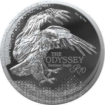 2025 2 oz South Africa Silver 2025 1 oz  South Africa  Silver The Odyssey Series: Bateleur Eagle PP