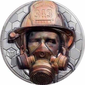 2021 93.22g Cook Islands Silver 2021 3oz  Cook Islands Silver True Heroes: Firefighter PP
