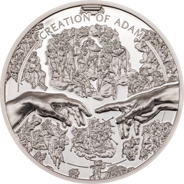2023 1 oz Cook Islands Silver 2023  1 oz Cook Islands Antique Silver X-Ray: Creation of Adam PP