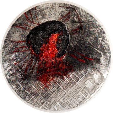 2025 93.29g Cook Islands Silver Pompeii Lost City High Relief Painted Coin PP