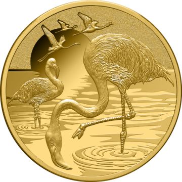 2025 1 oz Niue Gold 2025  1oz  FLAMINGOS Beauty & Grace $100 Pure Gold Proof PP
