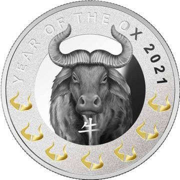 2021 17.48g Niue Silver 2021 17.48g Niue Silver Lunar Ox - 7 Elements PP PP