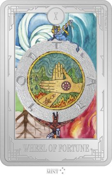 2023 1 oz Niue Silver 2023 1 oz Niue  Silver $2 Tarot Cards: Wheel of Fortune PP