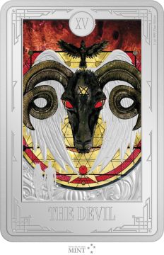 2024 1 oz Niue Silver Tarot Card XV The Devil Colored Proof PP
