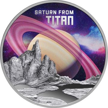 2025 1 oz Niue Silver 2025 1oz  Niue Silver Proof Saturn from Titan (w/ Box & COA) PP