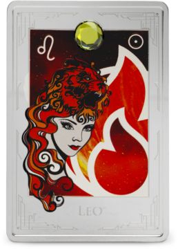 2025 2 oz Niue Silver 2025 2 oz Niue Leo: 12 Constellations Series Agora Colored Silver Proof Coin PP