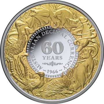 2025 1 oz Niue Silver 60 Years Decimal Currency PP