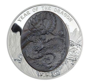 2024 155.36g Solomon Islands Silver 2024 5oz Solomon Islands Silver Lunar Dragon PP