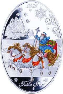 2026 1 oz Solomon Islands Silver 2026  1 oz Silver Solomon Islands Father Frost  Colorized Proof Coin PP