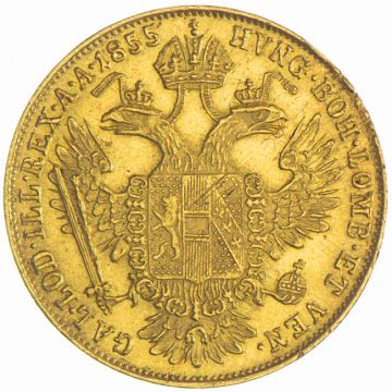 1855 Gold Ducat VZ, small crown.
