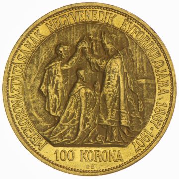 1907 Hungary Gold 100 Korona KB VZ