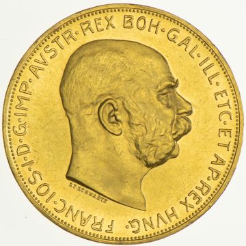 1912 Gold 100 Kronen 1912 fast vz, min Kr.