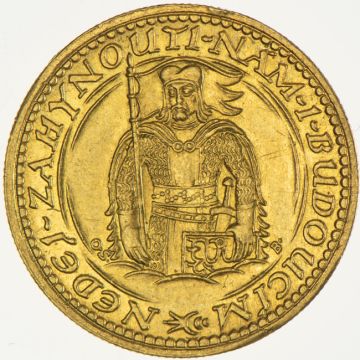 1924 Czech Republic Gold Wenzeldukat 1924 VZ, minimum setback at 12 o'clock.