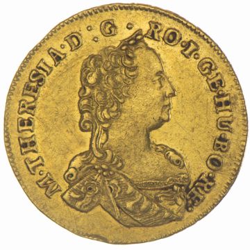 1765 Gold Dukat Siebenbürgen Slightly curved.