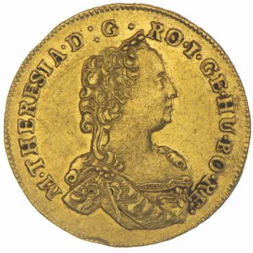 1765 1/25 oz Gold Dukat 1765 Siebenbürgen Slightly curved.