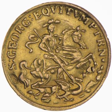 Gold Half St. George Ducats VZ, small crown, fox head punch
