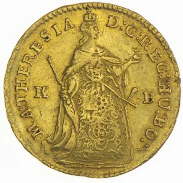 1743 1/25 oz Gold Dukat 1743 KB VZ, Umlaufspuren