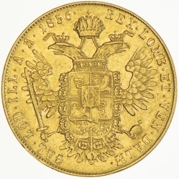 1856 Italy Gold Sovrano zu 40 Lire 1856 M SS+, small category.