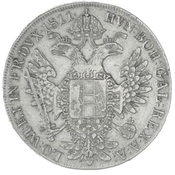1811 Austria Silver Taler C SS, Hsp. (?), somewhat detached.
