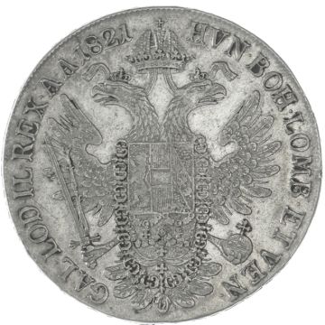 1821 Silver Taler SS, Kr., Rest stroke, Scrape track