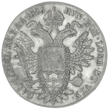 1826 Silver Taler 1826 B S/SS, political fields