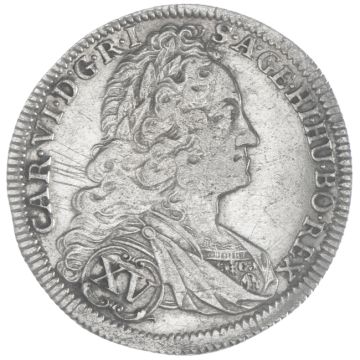 1736 Silver 15 Kreuzer from Breslau SS/VZ