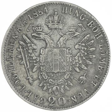 1854 Silver 20 Kreuzers E VZ-, circulation tracks