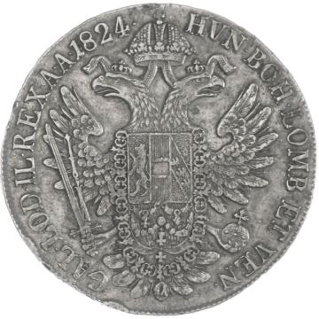 1824 Silver Taler B SS, Kr., slightly decentralized.