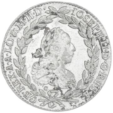 1773 Silver 20 Kreuzer G/IB-IV SS/VS, small crown.