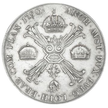 1790 Austria Silver Crown Thaler A VZ, small crown, minimally off-center