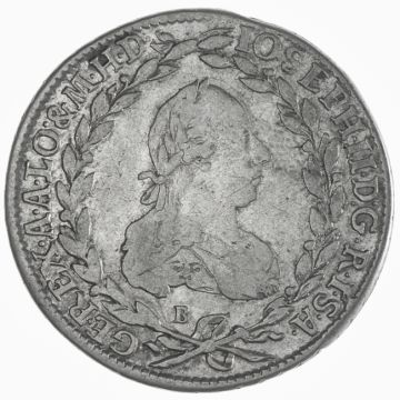 1776 Silver 20 Kreuzer B/SK-PD VZ-, small crane, min. Rf