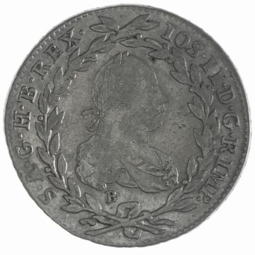 1782 Silver 20 Kreuzer B VZ/VZ-, small coin.