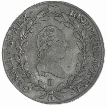 1785 Silver 20 Kreuzer B VZ, small crane.