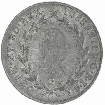 1782 Silver 20 Kreuzer VZ, small crane.