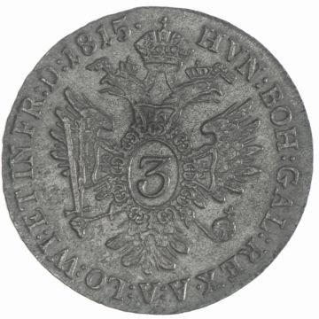 1815 Italy Silver 3 Kreuzer SS