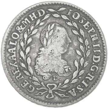 1777 Silver 20 Kreuzer E // H - S SS/f. VZ, small crown, =VERY RARE=