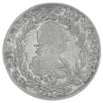 1783 Silver 20 Kreuzer B VZ-/SS, small crown.