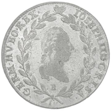 1785 Silver 20 Kreuzer B VZ, small crane.